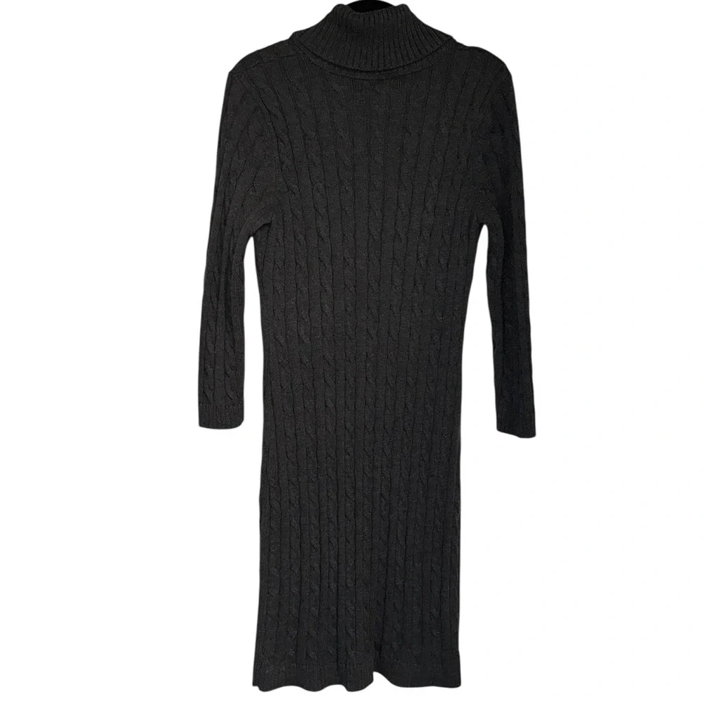 Calvin Klein ~ Women’s Grey Cable Knit LS Sweater Dress ~ Size M - Picture 5 of 10